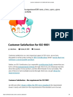 Customer Satisfaction For ISO 9001 - 2015 With Examples