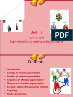 Unit 7 Segmentation Targeting and Positioning