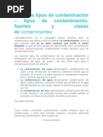 Diversos Tipos de Contaminación