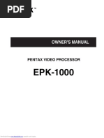 Owner, S Manual: Pentax Video Processor