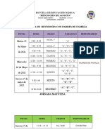 Cronograma de Reunión de Padres