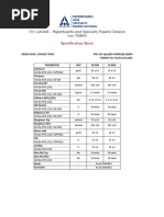 ITC Limited - Paperboards and Specialty Papers Division: Specification Sheet