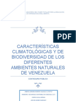 Características Climatológicas y de Biodiversidad de Los Diferentes Ambientes Naturales de Venezuela