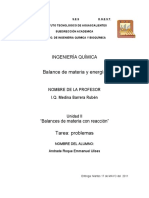 Balance de Materia y Energia Unidad II Emmanuel Ulises Andrade Roque