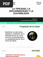 CLASE 3 y 4 TIPICIDAD, ANTIJURIDICIDAD Y CULPABILIDAD