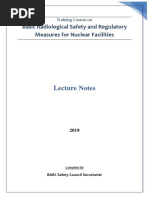 Lecture Notes: Basic Radiological Safety and Regulatory Measures For Nuclear Facilities