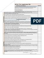 Checklist For Visa Application File: Mandatory Documents