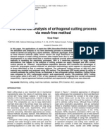 3-D Numerical Analysis of Orthogonal Cutting Process Via Mesh-Free Method