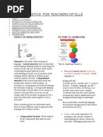 Linguistics For Teachers of Ells: What Is Semantics? in The Classroom