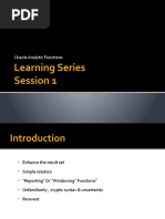 Oracle Analytic Functions Session1