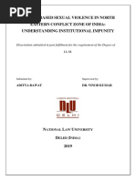 Gender Based Sexual Violence IN North Eastern Conflict Zone OF India: Understanding Institutional Impunity