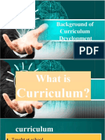 Background of Curriculum Development