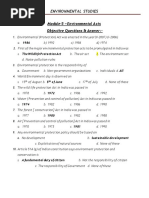 Module-5 - Environmental Acts Objective Questions & Answer