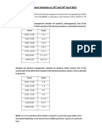 Demand Management Schedule (April 19th-20th, 2022)