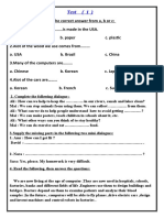 Test (1) : 1) Listen and Choose The Correct Answer From A, B or C