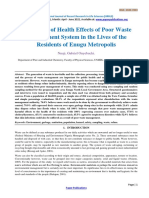 Evaluation of Health Effects of Poor Waste Management System in The Lives of The Residents of Enugu Metropolis