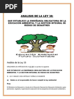 Análisis de La Ley 38-EDUC. AMBIENTAL.