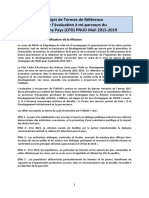 TDR Evaluation À MP Programme Pays PNUD Mali 2015-2019 - Final