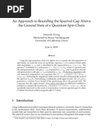 An Approach To Bounding The Spectral Gap Above The Ground State of A Quantum Spin Chain