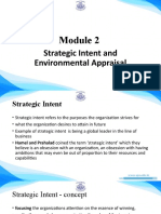 Strategic Intent and Environmental Appraisal