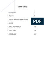 1 2. Objective 2 3. System Description and Design 3 4. Codes 9 5. Simulation Results 18 6. Conclusion 19 7. References 20