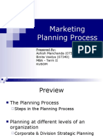 Marketing Planning Process: Prepared By: Ashish Manchanda (07337) Binita Vaidya (07340) Mba - Term Ii Kusom