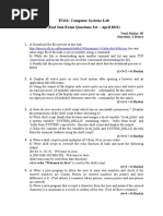 IT112: Computer Systems Lab (End Sem Exam Questions Set - April 2022)