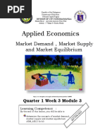 Applied Economics: Market Demand, Market Supply and Market Equilibrium