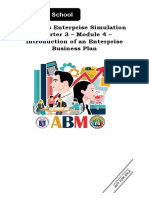 Business Enterprise Simulation Quarter 3 - Module 4 - Introduction of An Enterprise Business Plan