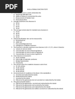 MCQs of RENAL FUNCTION TESTS