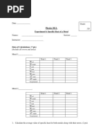 Experiment 8 - Report - Specific Heat