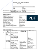 Flyers 2 - Test 1 Speaking Test Answer Key