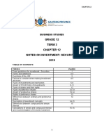 Chapter 12 Business Studies Grade 12 Notes On Investment Securities