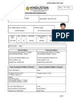 PERSONAL INFORMATION FORM (For Teaching Post) : HITS/DHRD/APF/002 Date: 14.7.2021