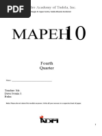 Mapeh: Fourth Quarter