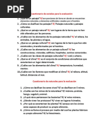 Cuestionario de Sociales para La Evaluación