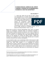 Jairo Cieza Mora - El Error, Las Consecuencias Jurídicas Del Error