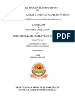 Teerthankar Mahaveer University: Database of Fantasy Cricket Game in Python