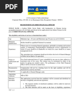 Detailed Advertisement For Recruitment of Chief Financial Officer 2021