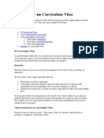 Cómo Hacer Un Curriculum Vitae