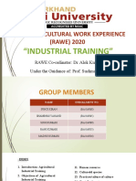 Rural Agricultural Work Experience (RAWE) 2020: "Industrial Training"