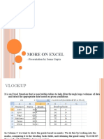 More On Excel: - Presentation by Soma Gupta