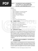 Unit 2 Logistics Management: Conceptual Framework, Scope, and Importance