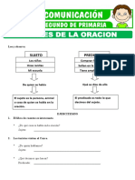 Partes de La Oracion para Segundo de Primaria