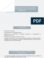 Linguagem Matemática e Linguagem Natural