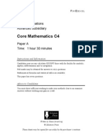 Core Mathematics C4: GCE Examinations Advanced Subsidiary