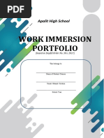 Work Immersion Portfolio: Apalit High School