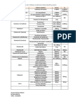 Planilha de Forma Química para Manipulação