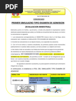 Comunicado Examen de Admision