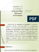 Mathematics 10 Quarter 4 Week 3: Interpreting Measure of Position